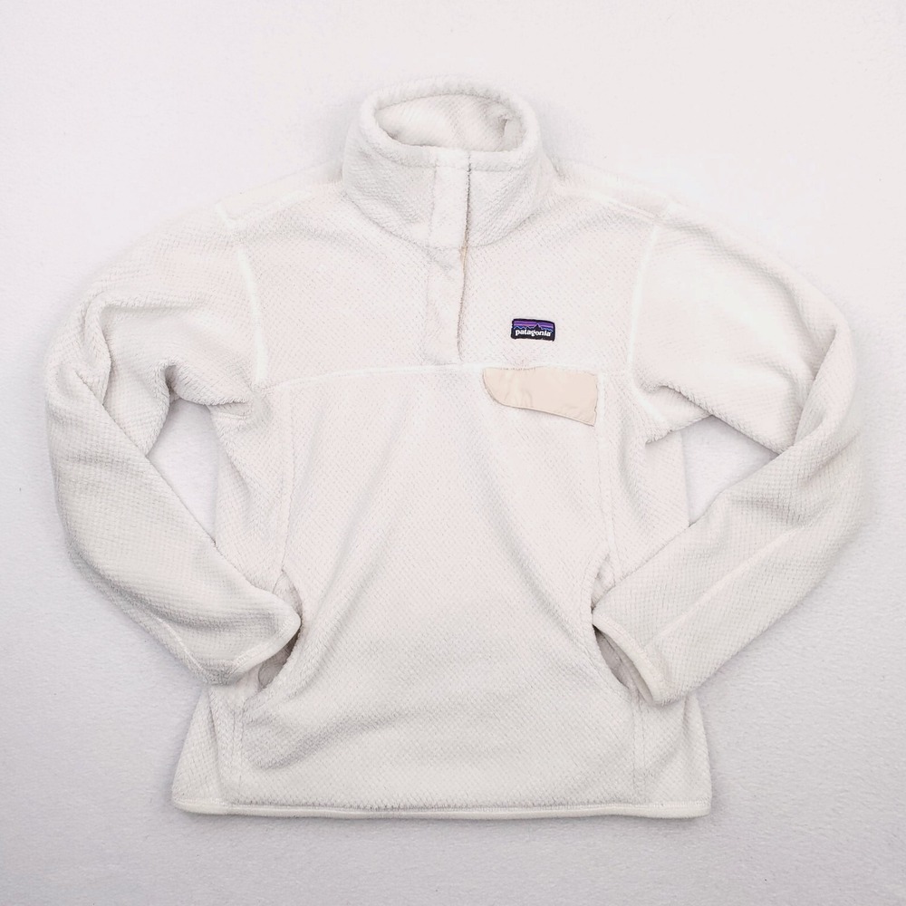 Patagonia Re Tool Snap T Pullover Fleece Raw Linen Womens Medium White Jacket